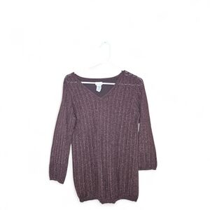 Jaclyn Smith V-Neck Sweater - Deep Purple